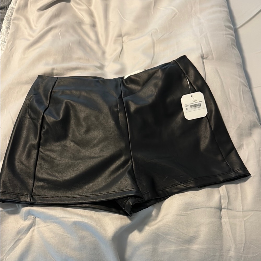 Altar’d State Black Faux Leather Shorts in Large fit like a medium